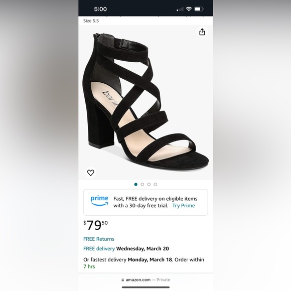 Bar III Black Block Heels- Lightly Used - Picture 6 of 6